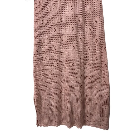 NWT Callahan Knitwear Sleeveless Maxi Sweater Dress in Blush Pink Scoop Size M - Picture 4 of 10